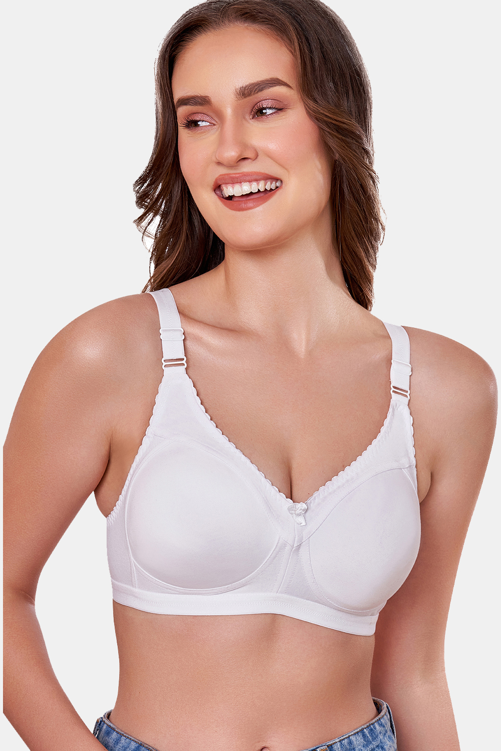 Maroon Full Support M-Frame Minimizer Spacer Cotton Blend Bra For Women -  Non-Wired, Non-Padded, Full Coverage, Seamless Bra