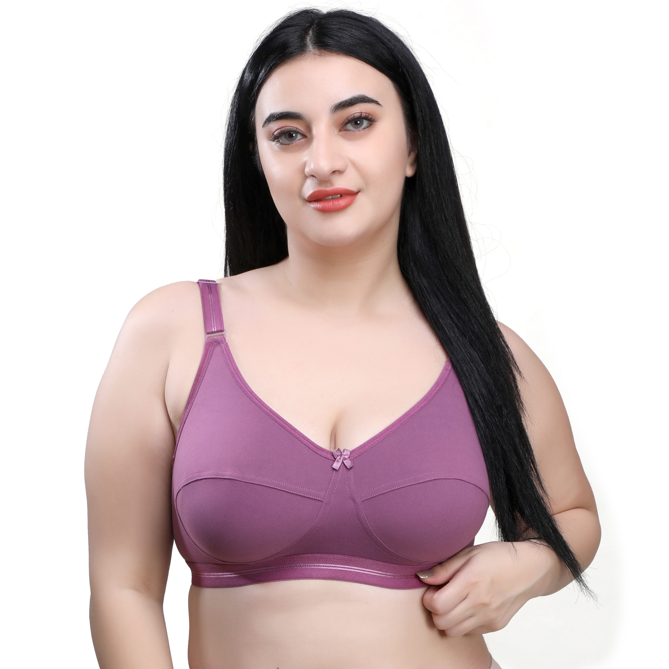 Maroon Grey Women Cotton Brushed Lycra Full Coverage No Bounce, Non-wired,  Non-padded Front Closure Magic Bra With Back Support - 38c, Pure Cotton Bra,  कपास ब्रा - Pankaj Pan and Recharge Shop